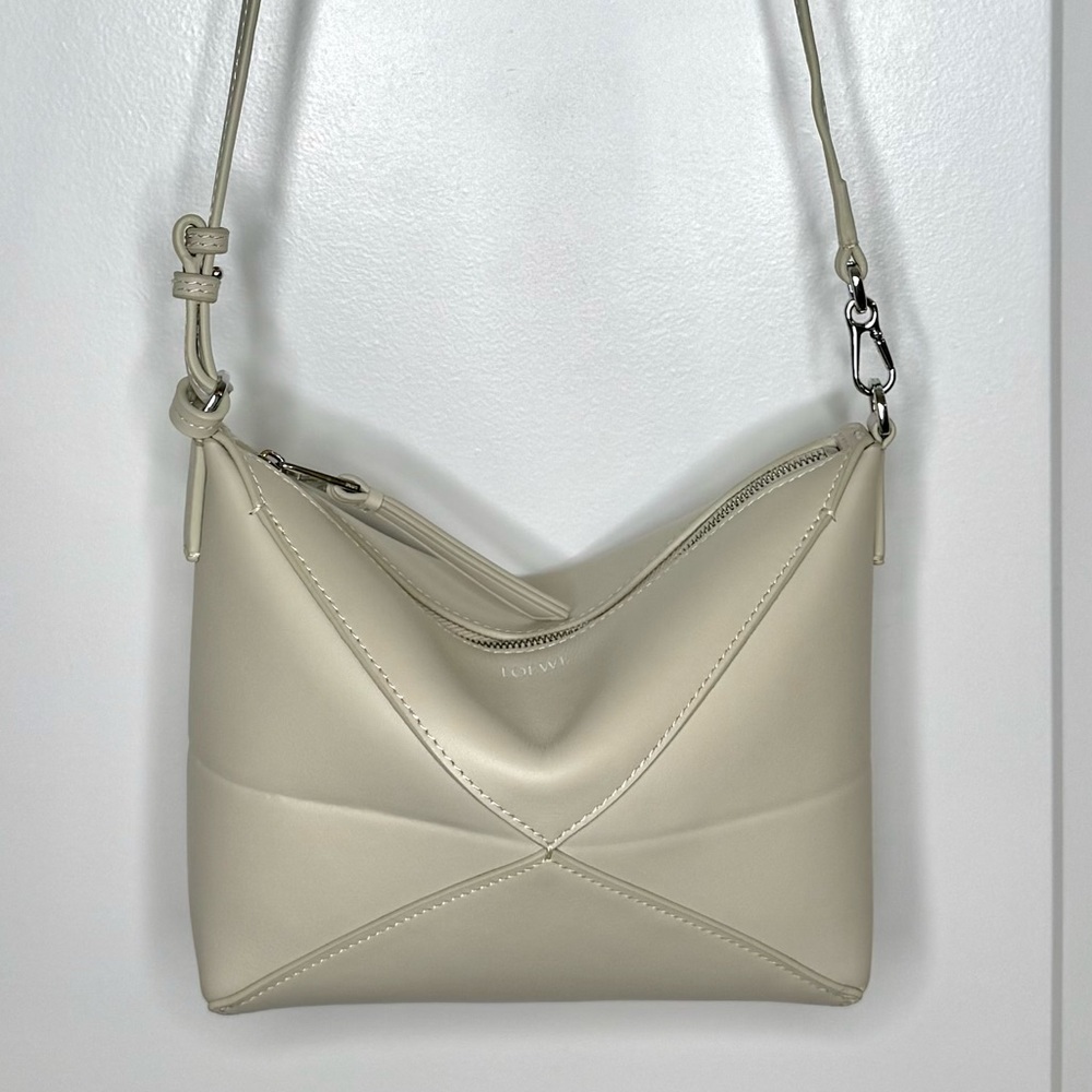 Loewe Off-White Puzzle Mini Crossbody Hobo Bag Like New